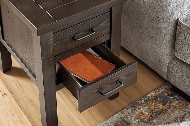 Rocky Creek Brown Chairside Table - Thumbnail - Image 4