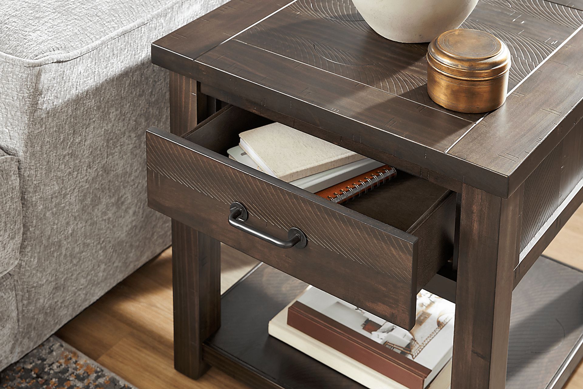 Rocky Creek Brown End Table - Image 4
