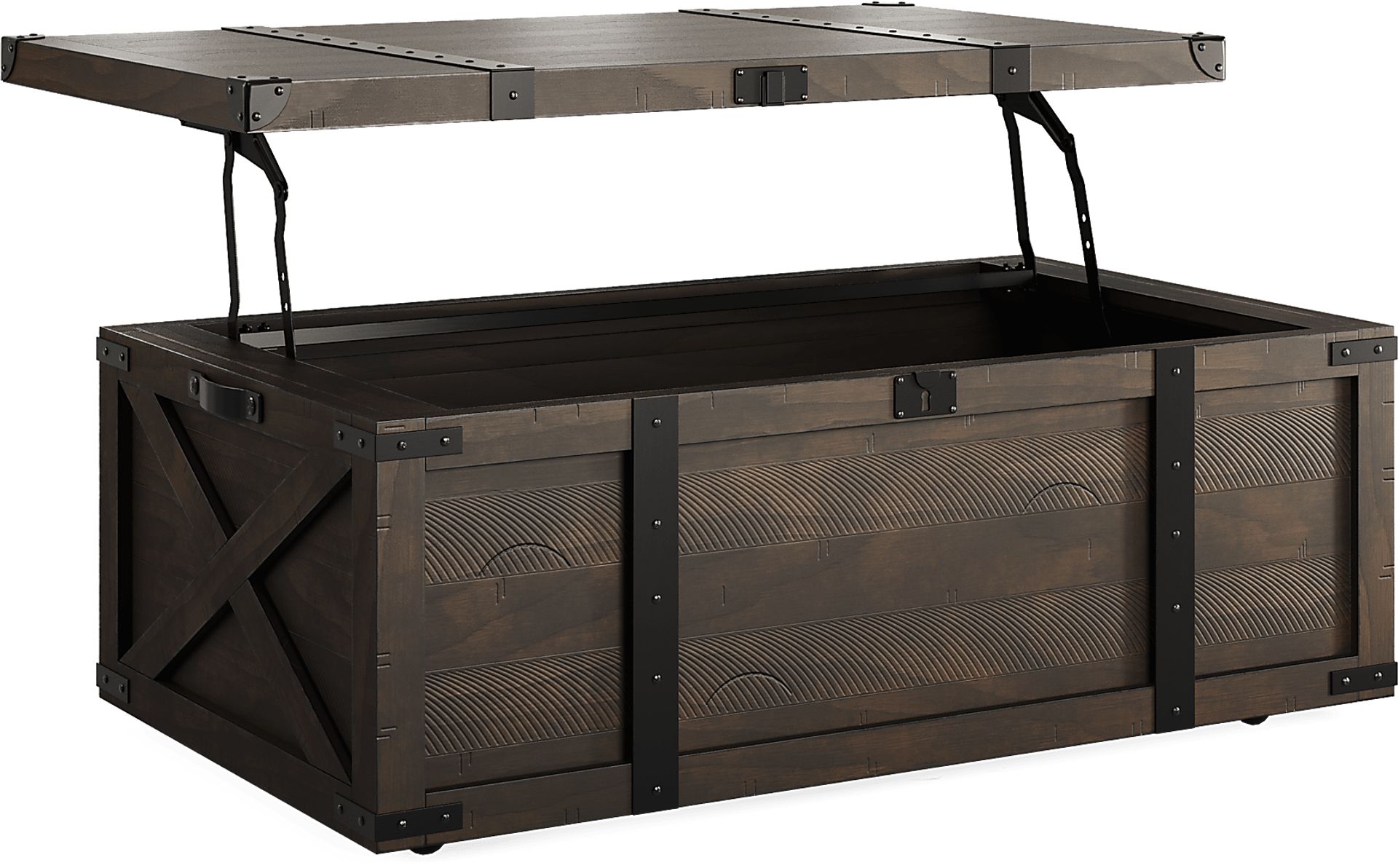 Rocky Creek Brown Storage Cocktail Table - Image 3