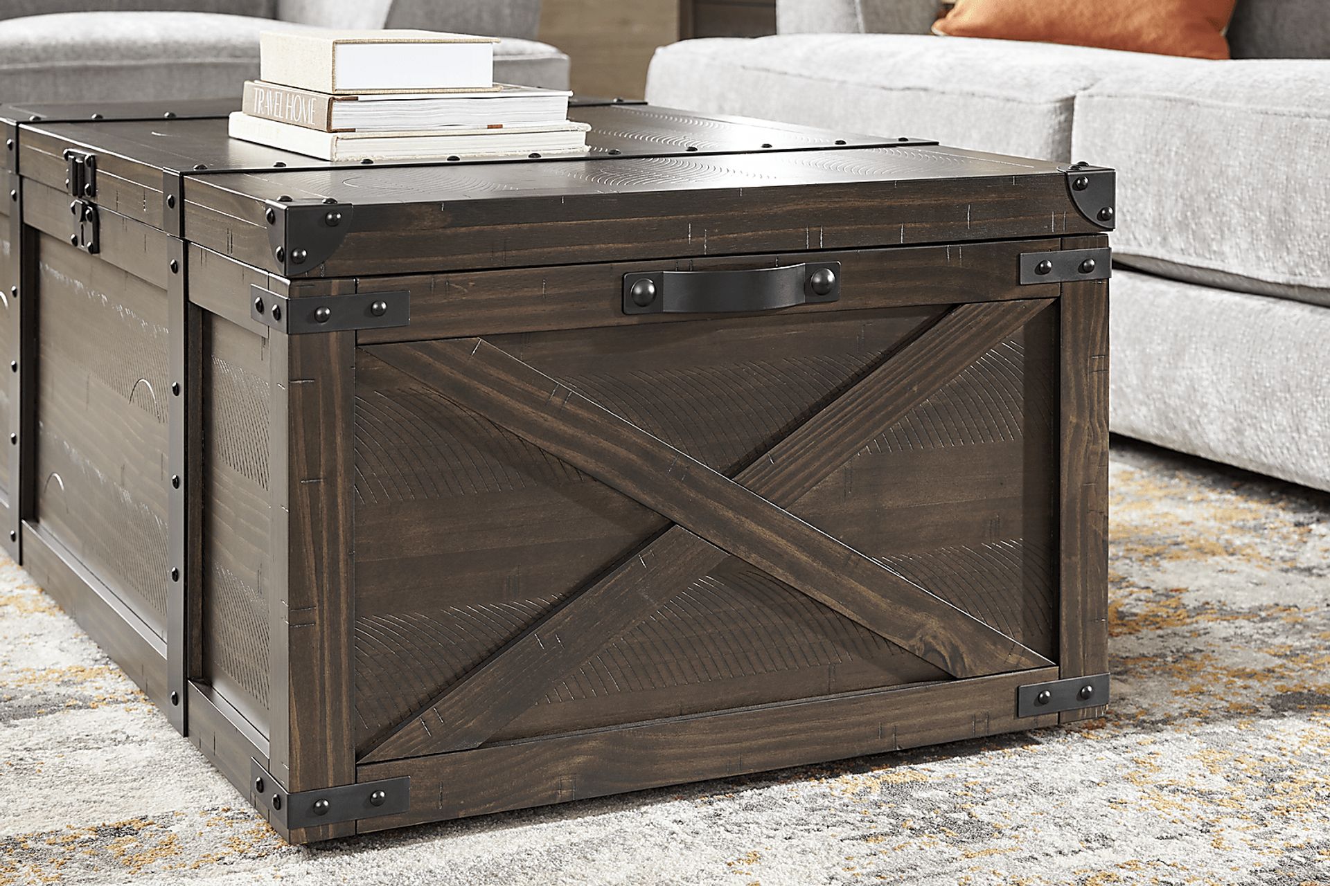 Rocky Creek Brown Storage Cocktail Table - Image 6