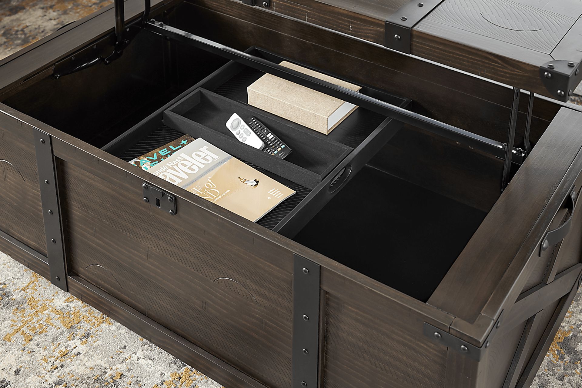 Rocky Creek Brown Storage Cocktail Table - Image 7