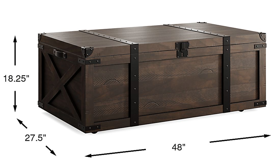 Rocky Creek Brown Storage Cocktail Table