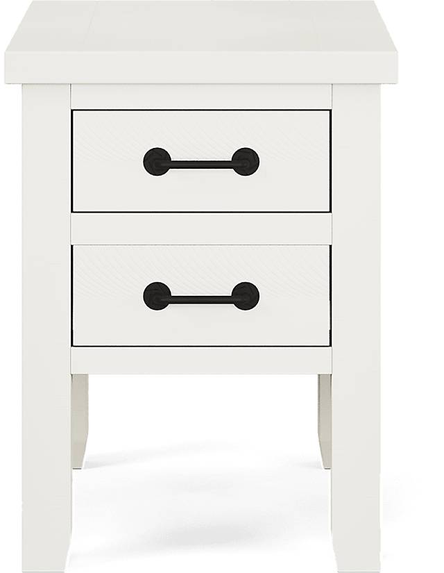 Rocky Creek White Chairside Table - Thumbnail - Image 2