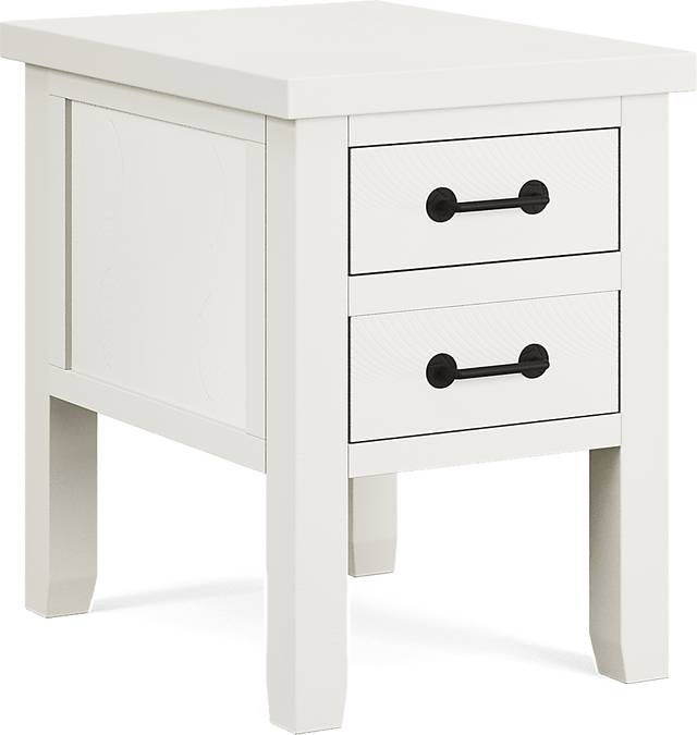 Rocky Creek White Chairside Table - Thumbnail - Image 1
