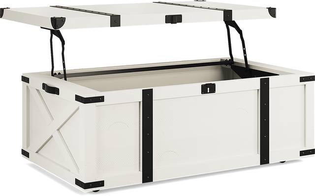 Rocky Creek White Storage Cocktail Table - Thumbnail - Image 3