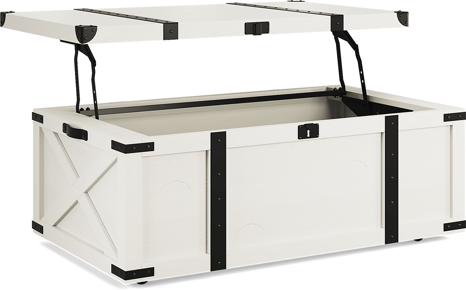 Rocky Creek White Storage Cocktail Table - Image 3