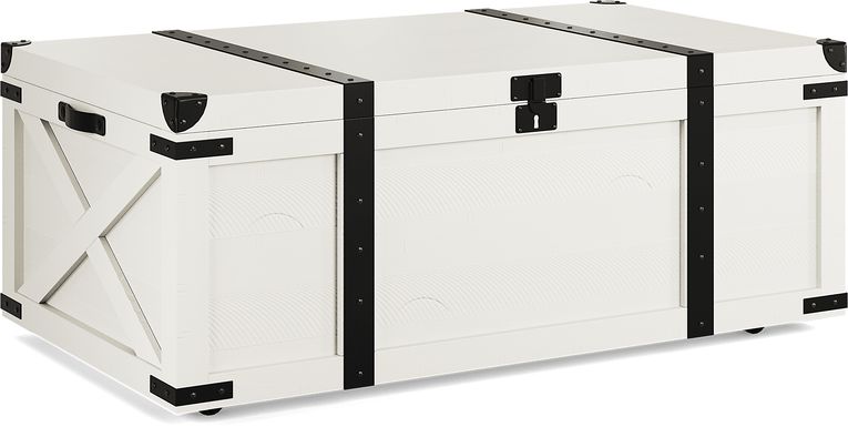 Rocky Creek White Storage Cocktail Table