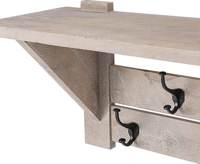 Roderock Brown Coat Hook with Shelf - Thumbnail - Image 3