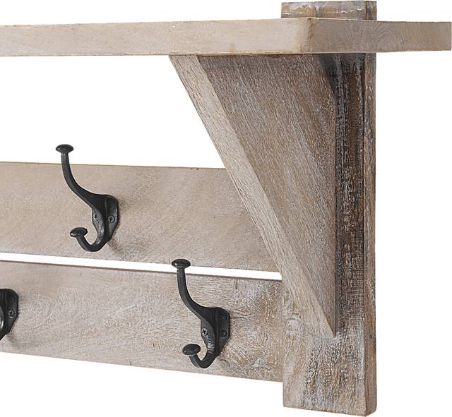 Roderock Brown Coat Hook with Shelf - Thumbnail - Image 5