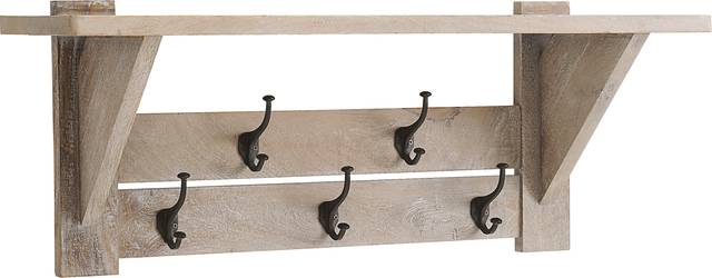 Roderock Brown Coat Hook with Shelf - Thumbnail - Image 1
