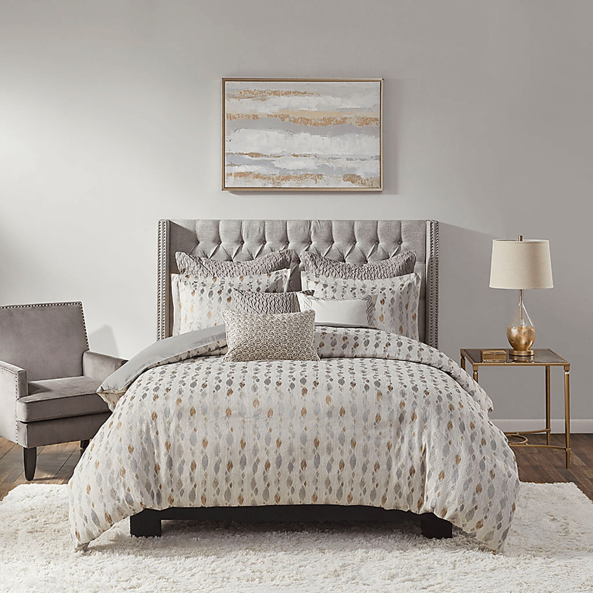 Roffignae Taupe 8 Pc Queen Comforter Set - Image 15
