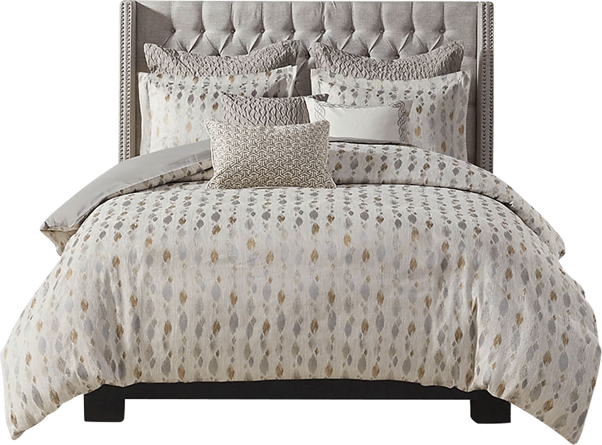 Roffignae Taupe 8 Pc Queen Comforter Set - Image 2