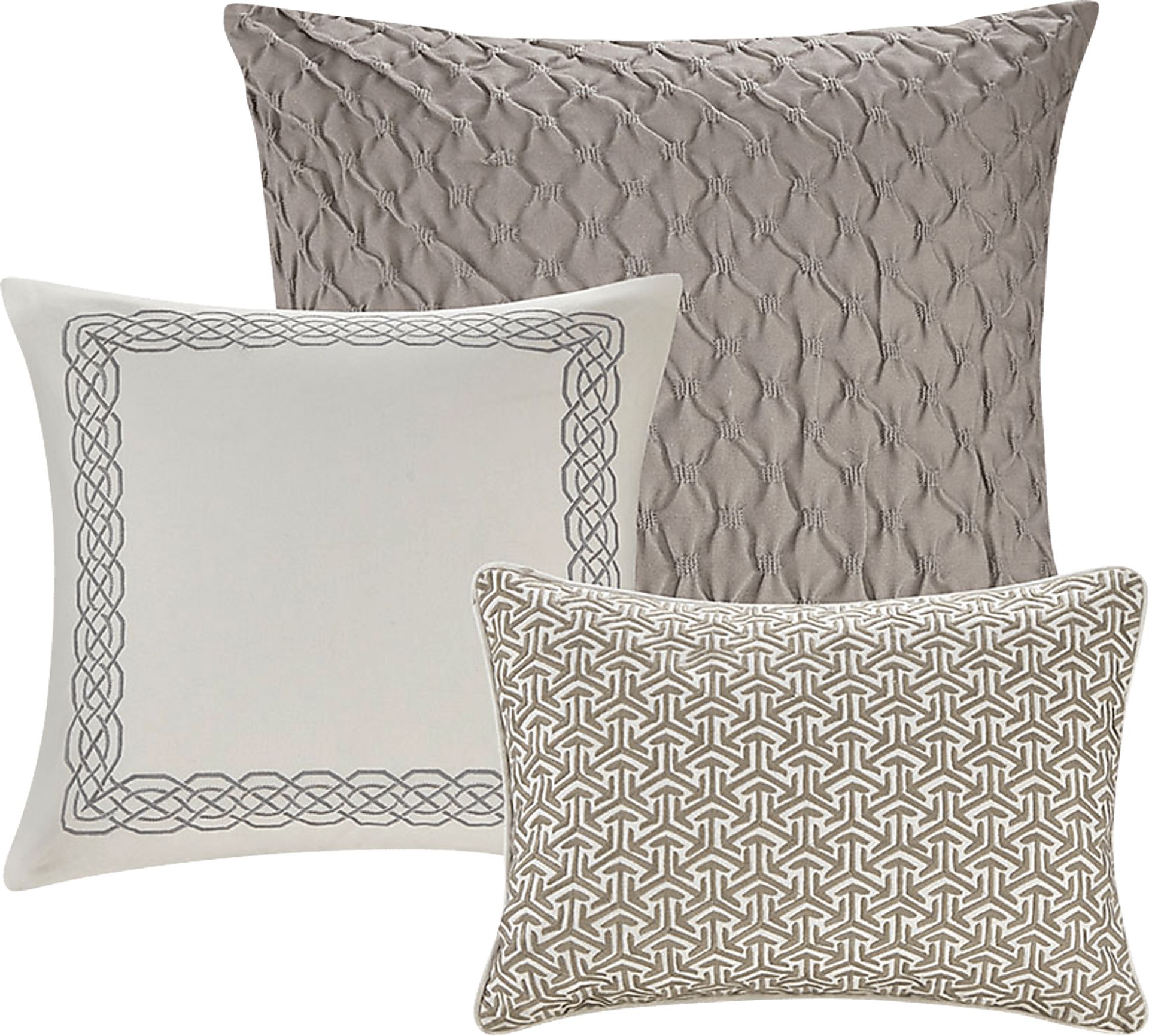 Roffignae Taupe 8 Pc Queen Comforter Set - Image 3