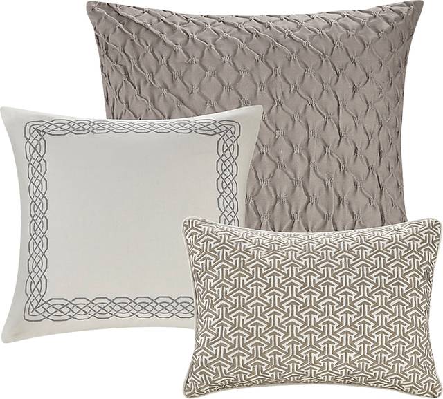 Roffignae Taupe 9 Pc King Comforter Set - Thumbnail - Image 3