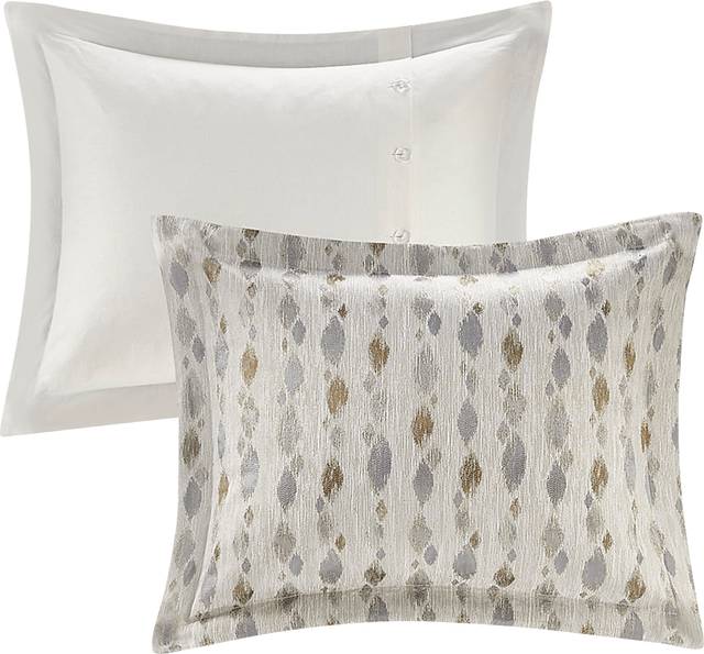 Roffignae Taupe 9 Pc King Comforter Set - Thumbnail - Image 5