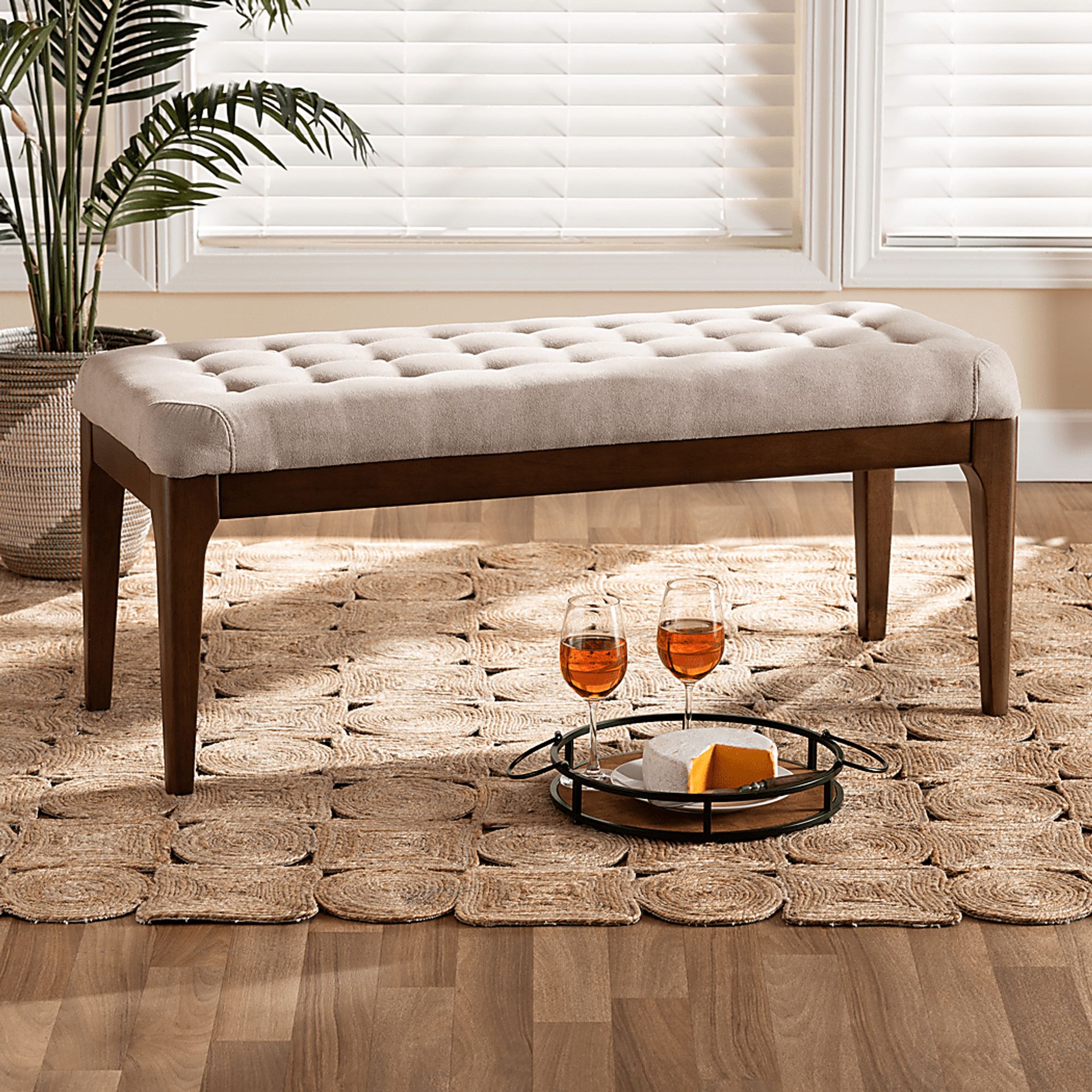 Rofini Beige Dining Bench - Image 2
