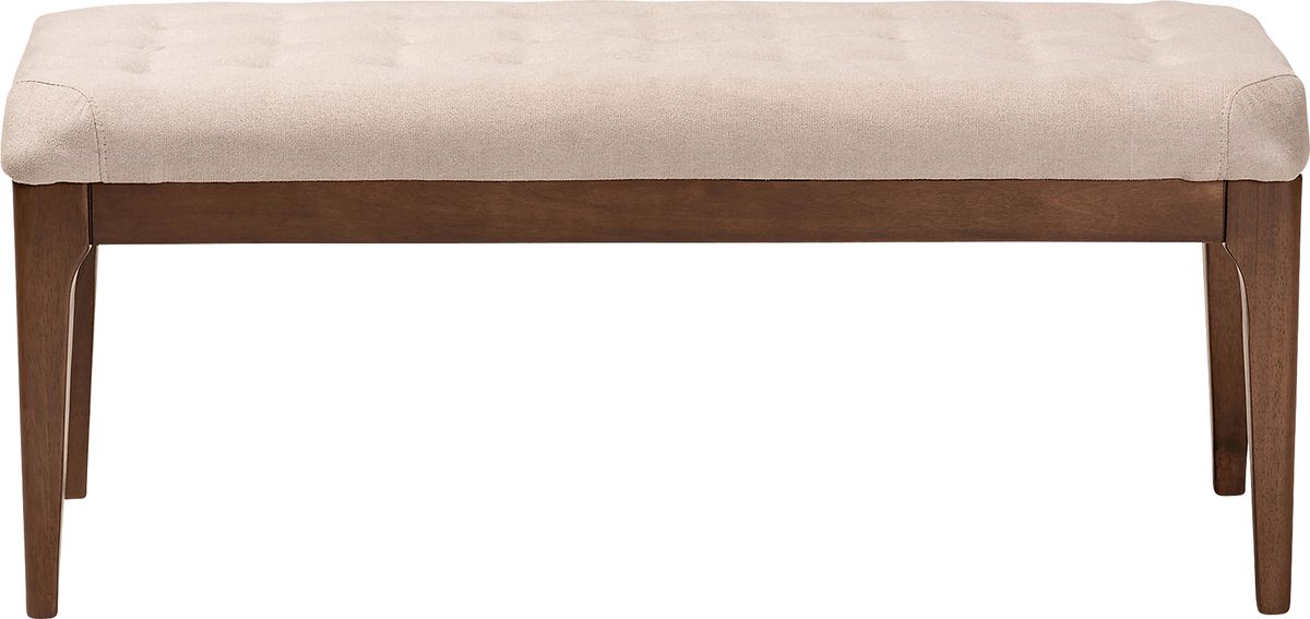 Rofini Beige Polyester Fabric Bench | Rooms to Go