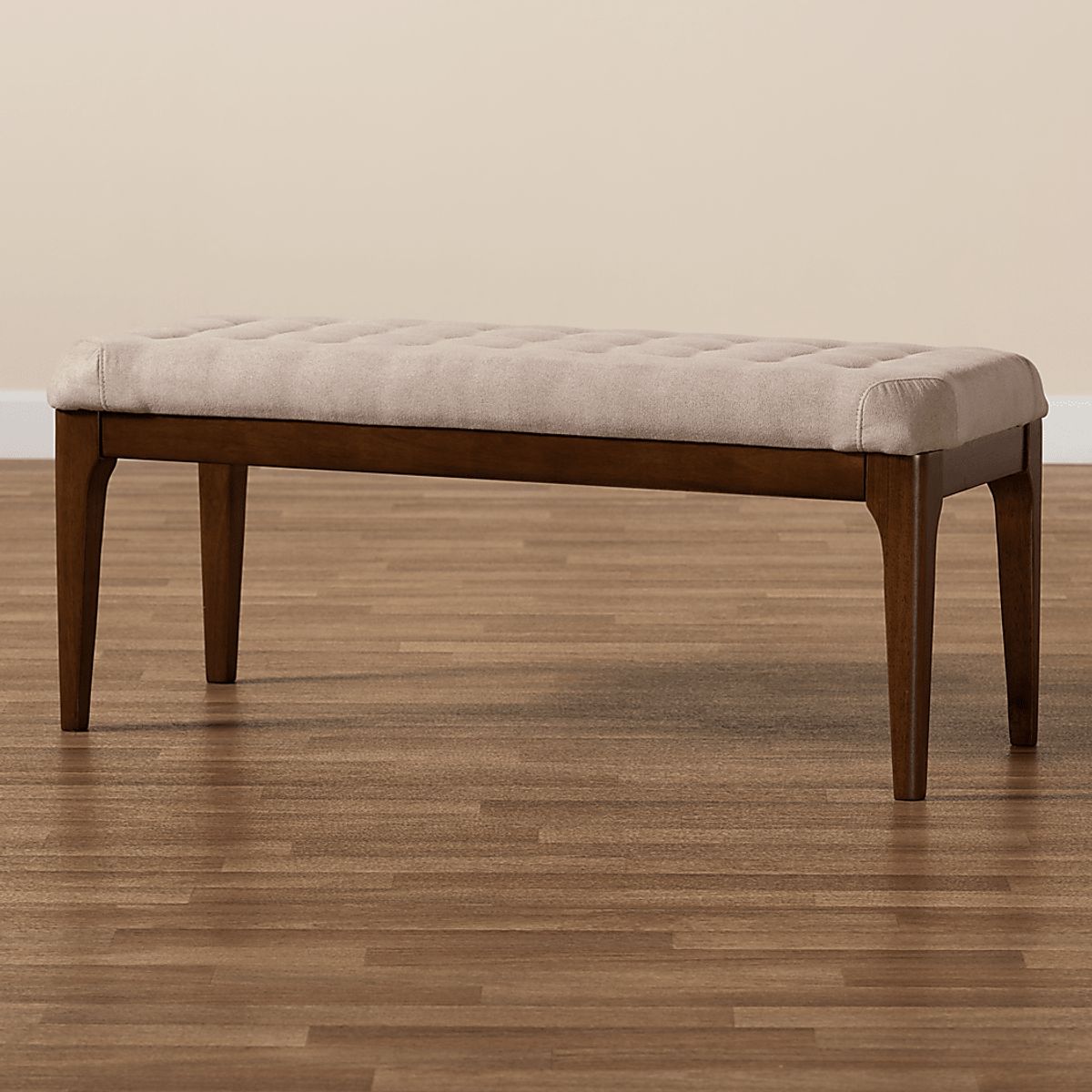 Rofini Beige Polyester Fabric Bench | Rooms to Go