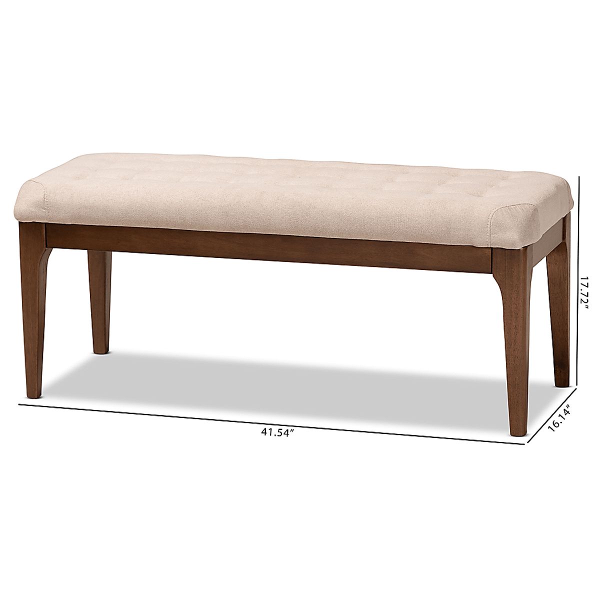 Rofini Beige Polyester Fabric Bench | Rooms to Go