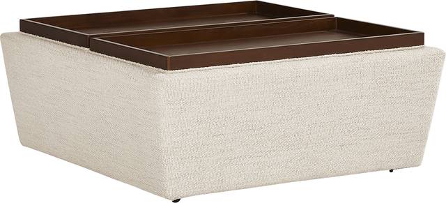 Rogan Place Off-White Storage Ottoman - Thumbnail - Image 4