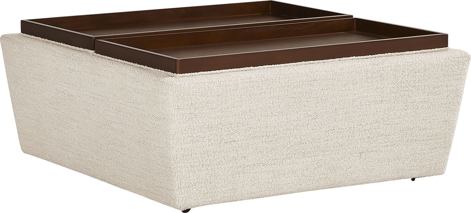 Rogan Place Off-White Storage Ottoman - Image 4