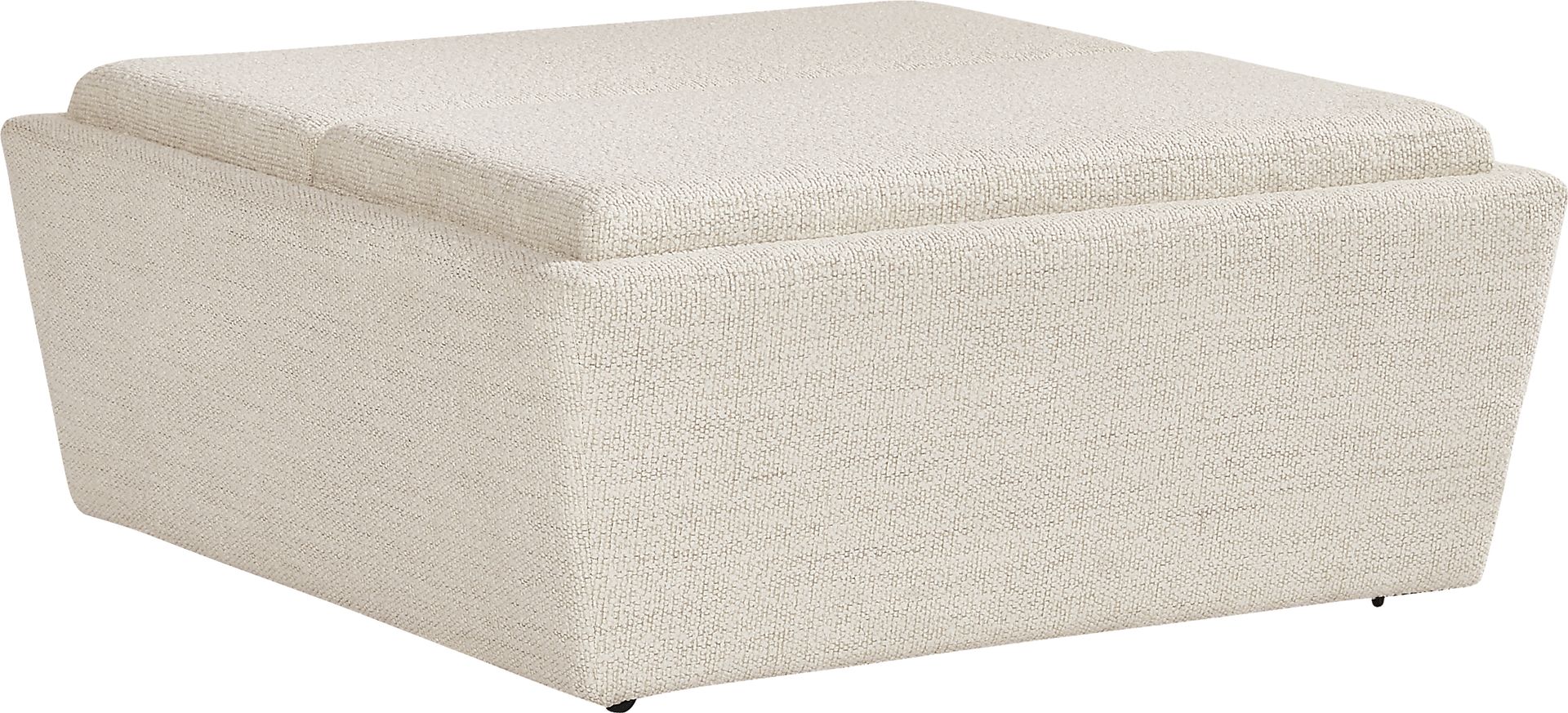 Rogan Place Off-White Storage Ottoman - Image 1