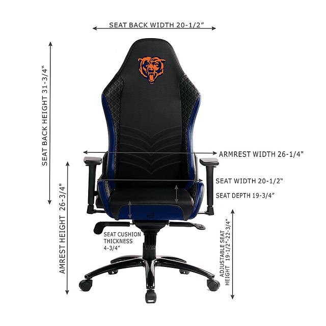 Roguelike NFL Chicago Bears Blue Gaming Chair - Thumbnail - Image 4