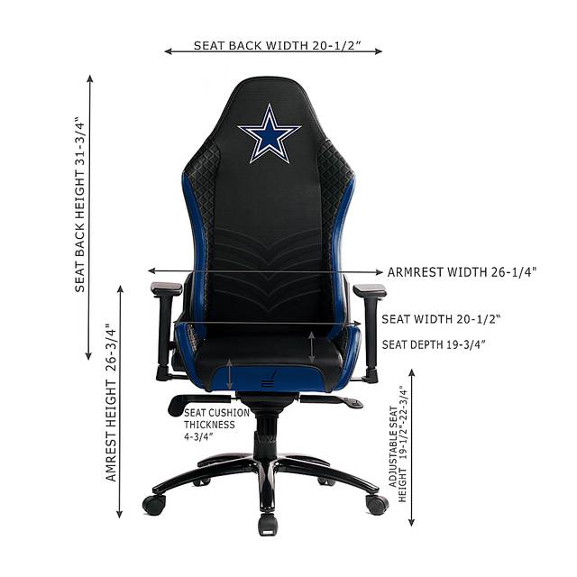 Roguelike NFL Dallas Cowboys Navy Gaming Chair - Thumbnail - Image 4