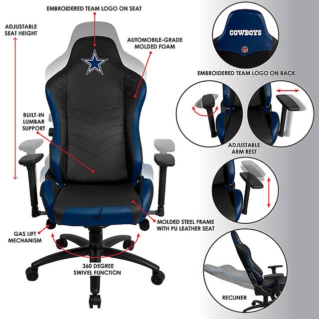 Roguelike NFL Dallas Cowboys Navy Gaming Chair - Thumbnail - Image 5