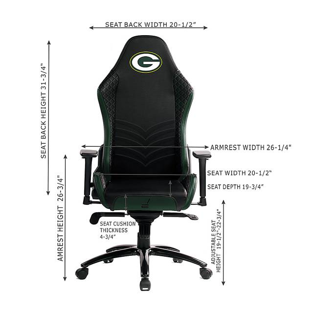 Roguelike NFL Green Bay Packers Green Gaming Chair - Thumbnail - Image 4