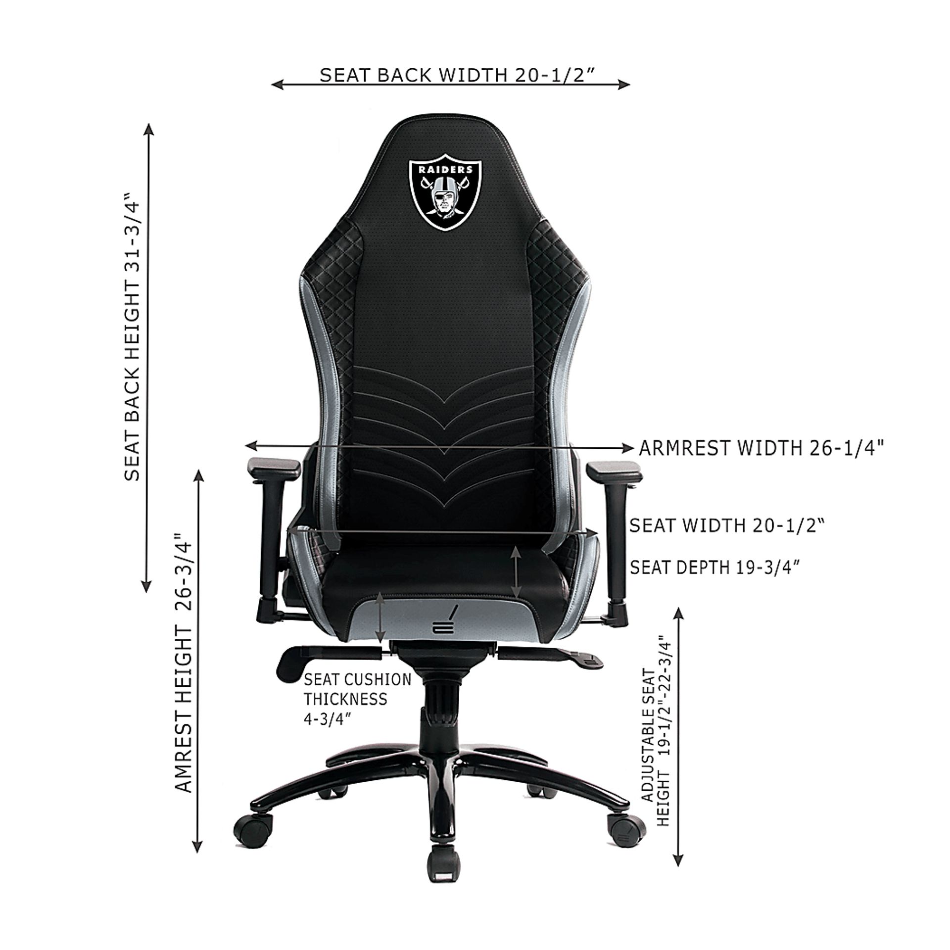 Roguelike NFL Oakland Raiders Gray Gaming Chair - Image 4