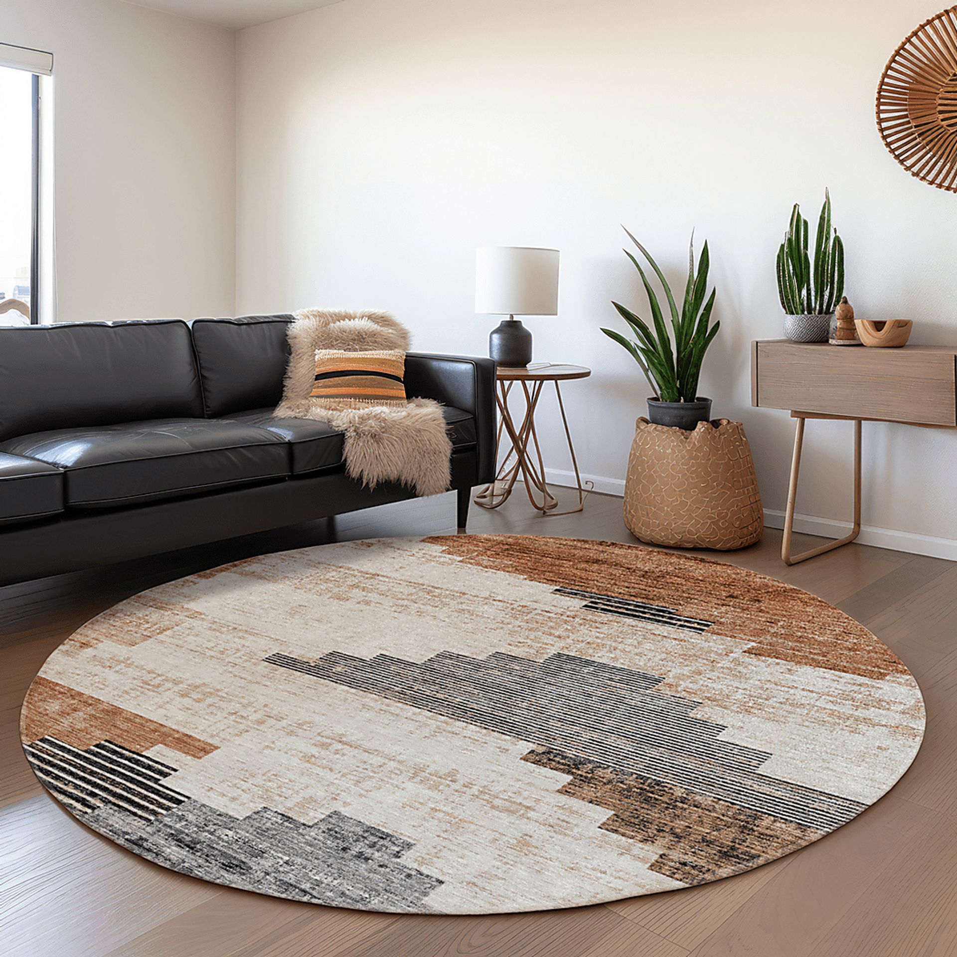 Rohan Beige 8' Round Rug - Image 3