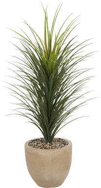 Rohi Green 56 in. UV Artifical Grass in Beige Planter