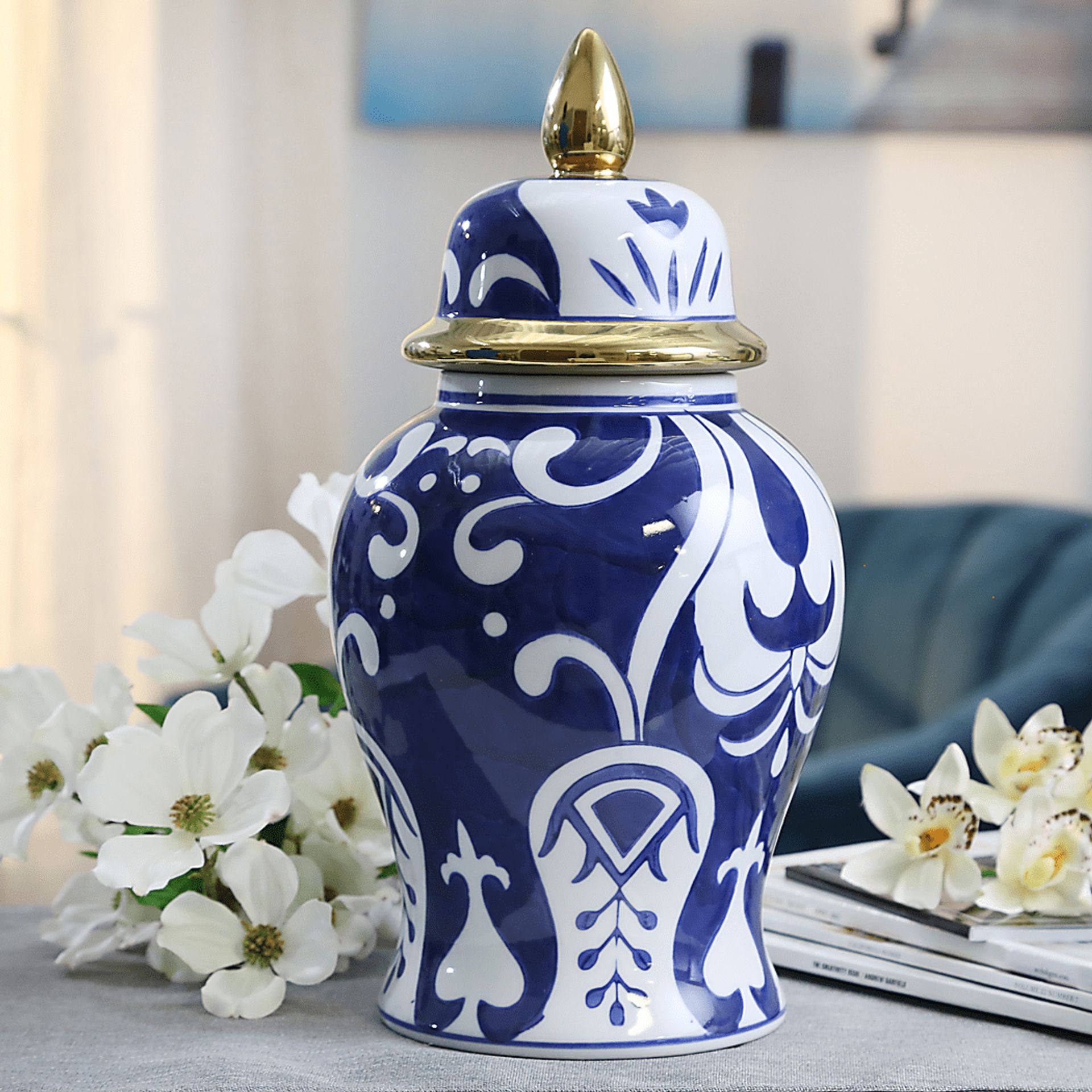 Roitan Blue Temple Jar - Image 2