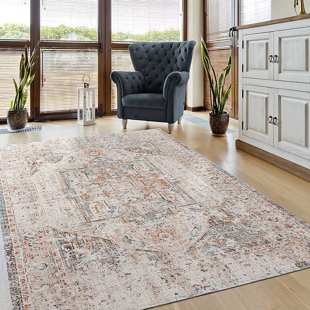 Rolinet Beige/Cream 5'3 x 7'10 Indoor/Outdoor Rug - Thumbnail - Image 2