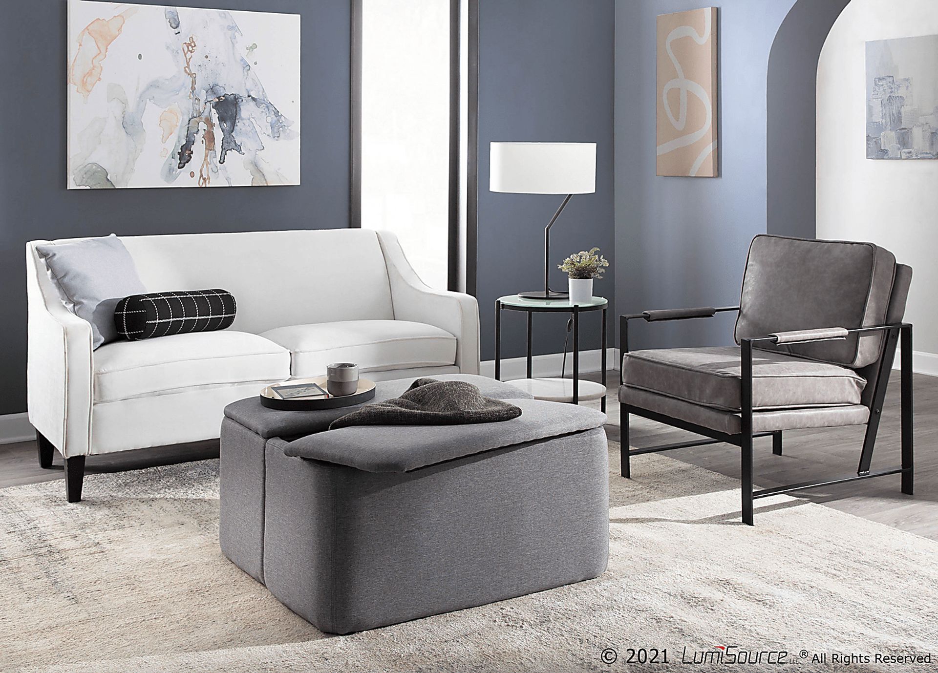 Rollingbrook Gray Ottoman - Image 11