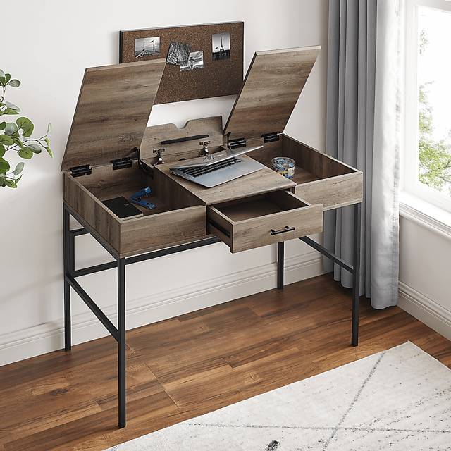 Romare Gray Lift Top Desk - Thumbnail - Image 5