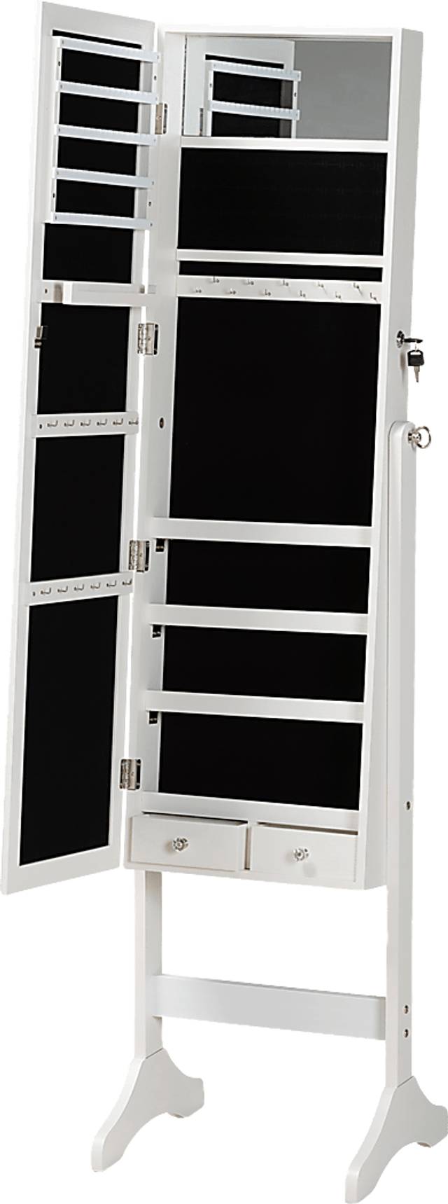 Romerly White Cheval Jewelry Armoire - Thumbnail - Image 2