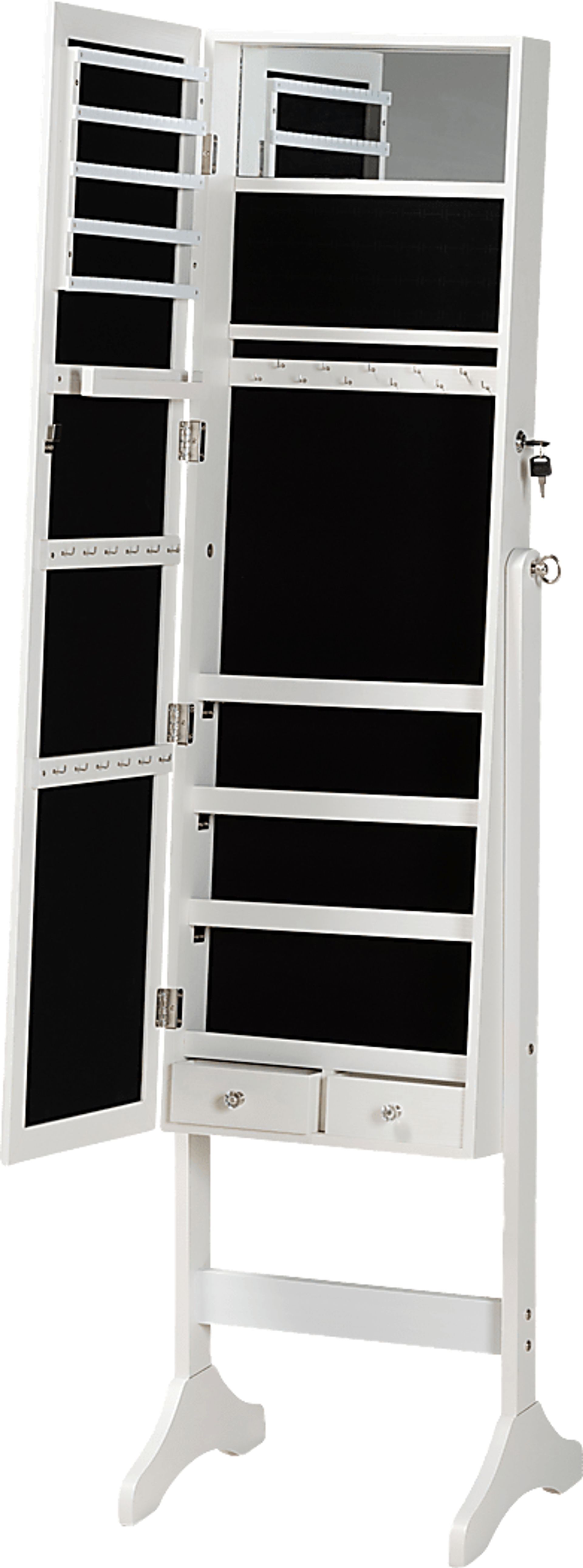 Romerly White Cheval Jewelry Armoire - Image 2