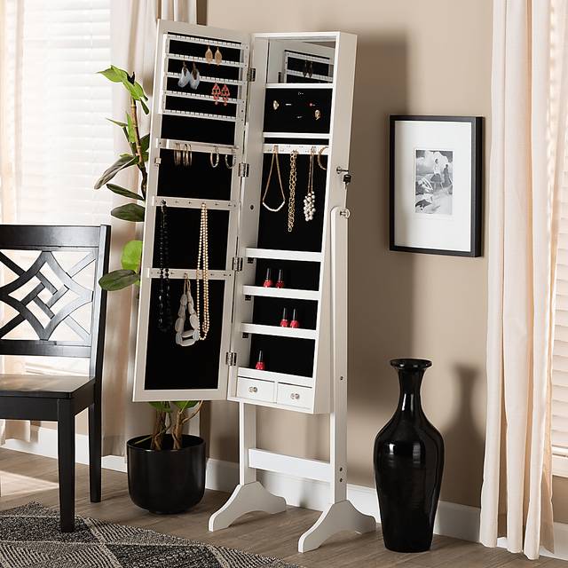 Romerly White Cheval Jewelry Armoire - Thumbnail - Image 7