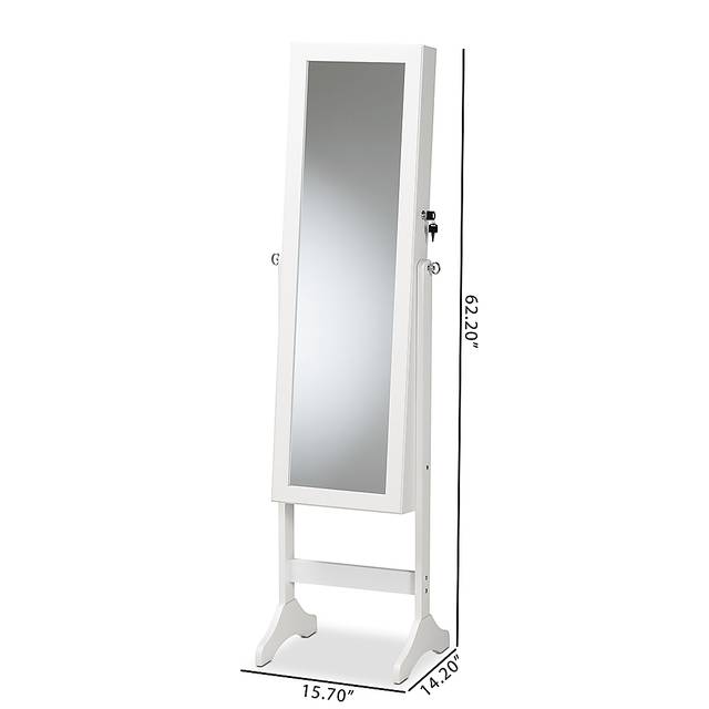 Romerly White Cheval Jewelry Armoire - Thumbnail - Image 8