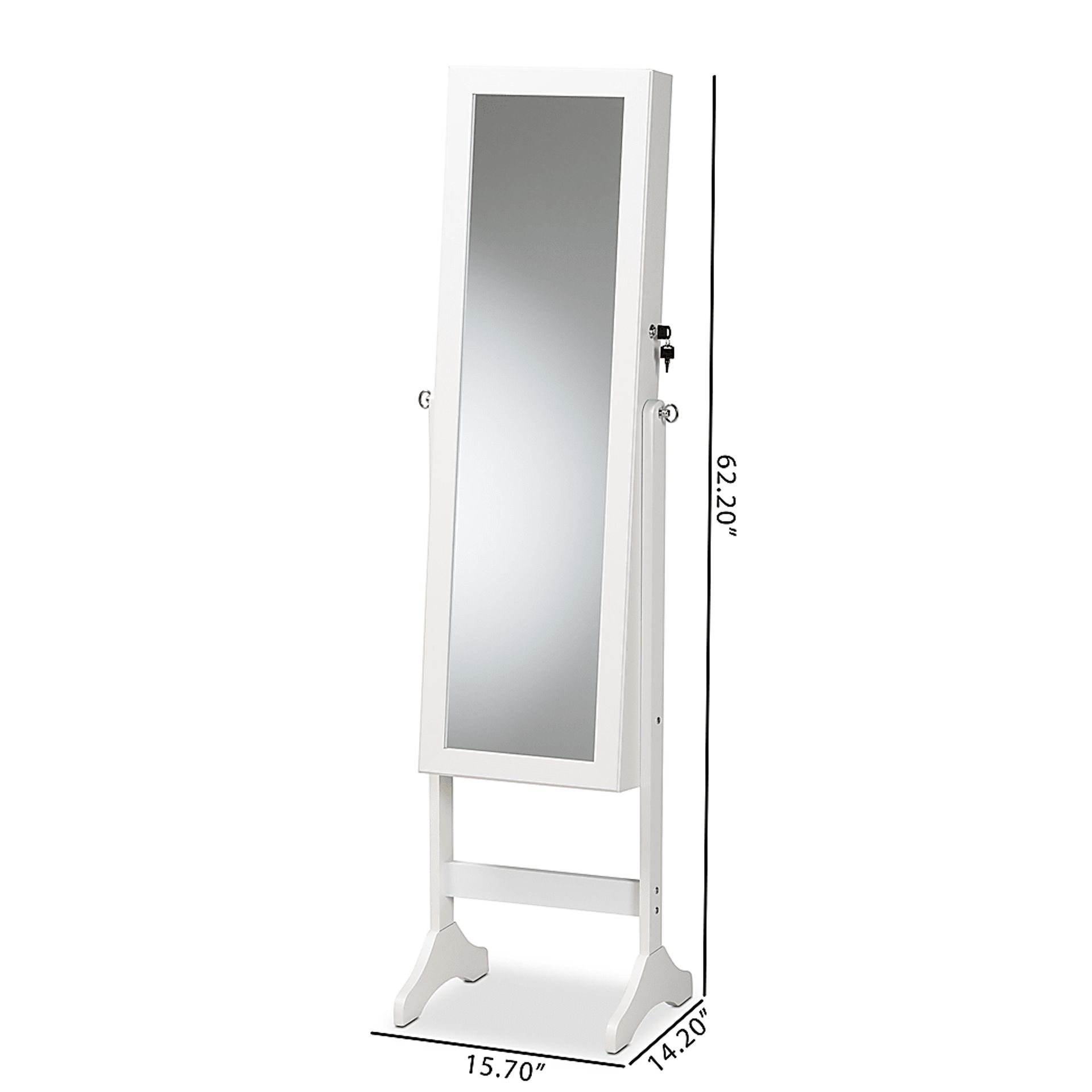 Romerly White Cheval Jewelry Armoire - Image 8