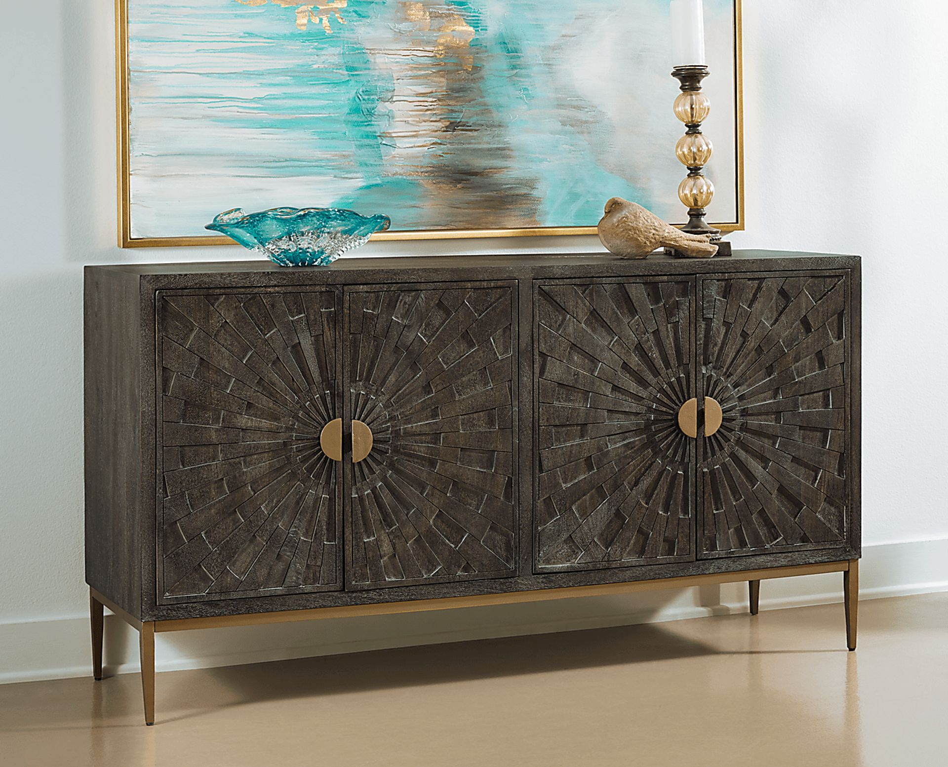 Ridan Gray Credenza - Image 2