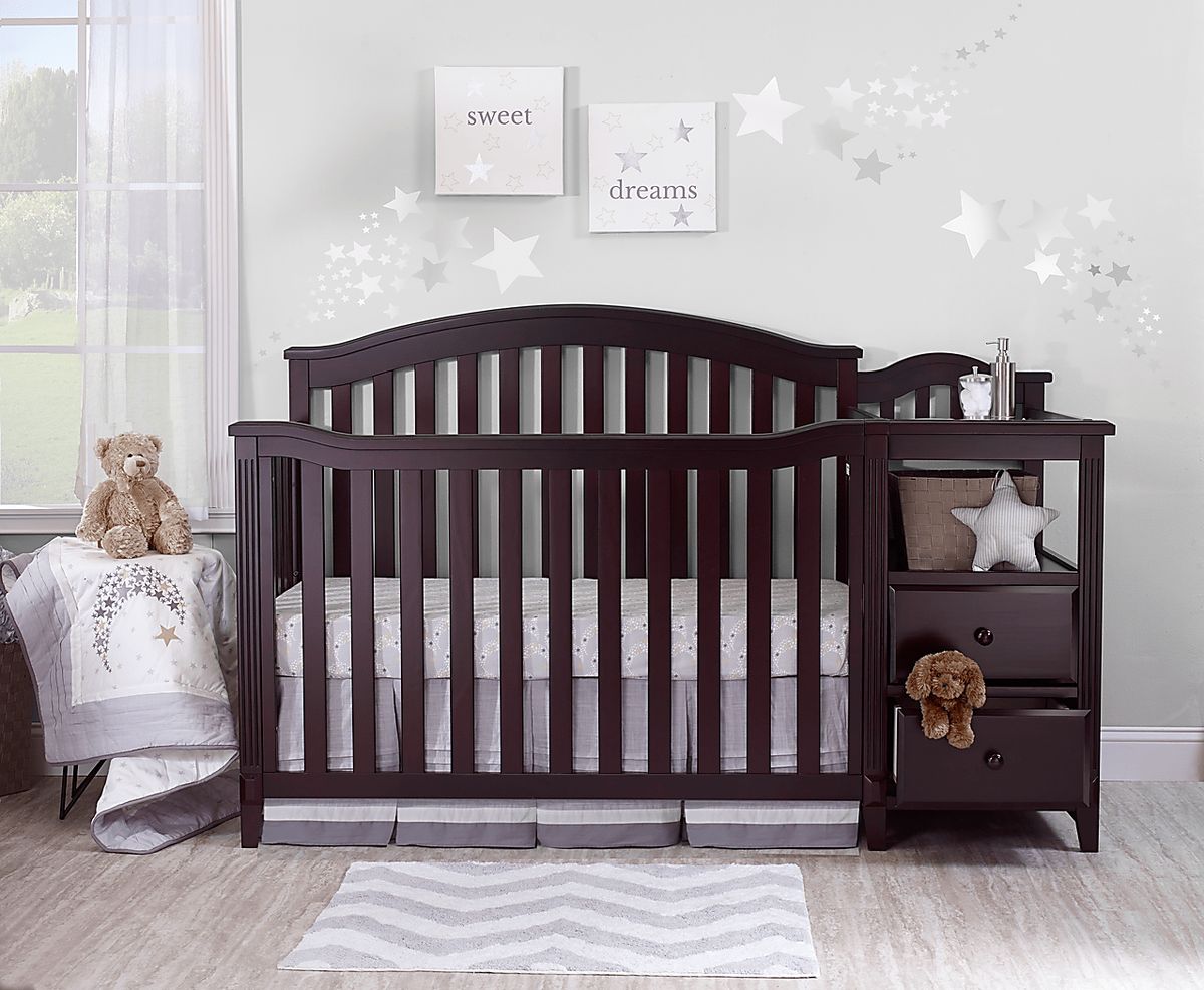 dark brown crib and dresser set Silva Furniture Serena Collection – All About Kids Furniture main image 0