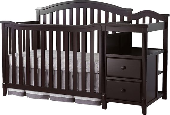 Ronja Brown Crib with Changer