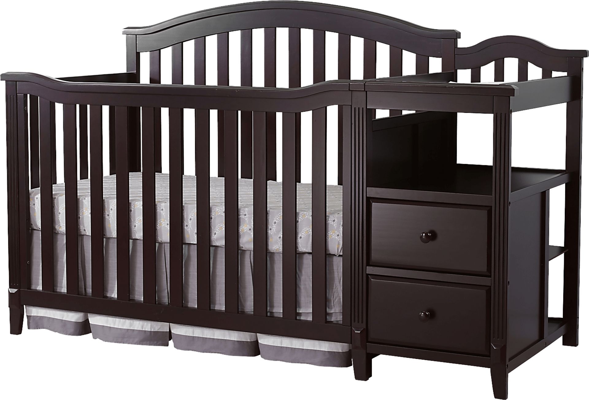 Ronja Brown Crib with Changer - Image 1