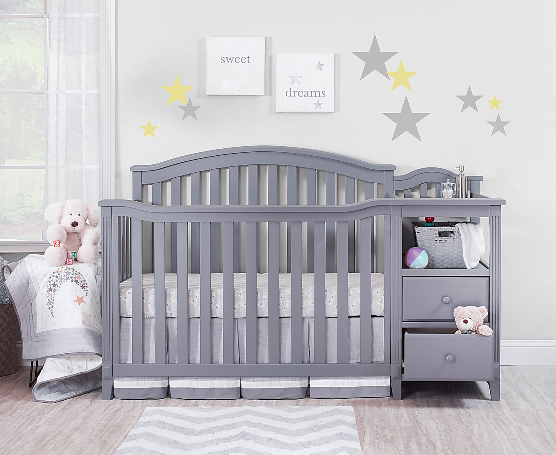 Ronja Gray Crib with Changer - Image 2