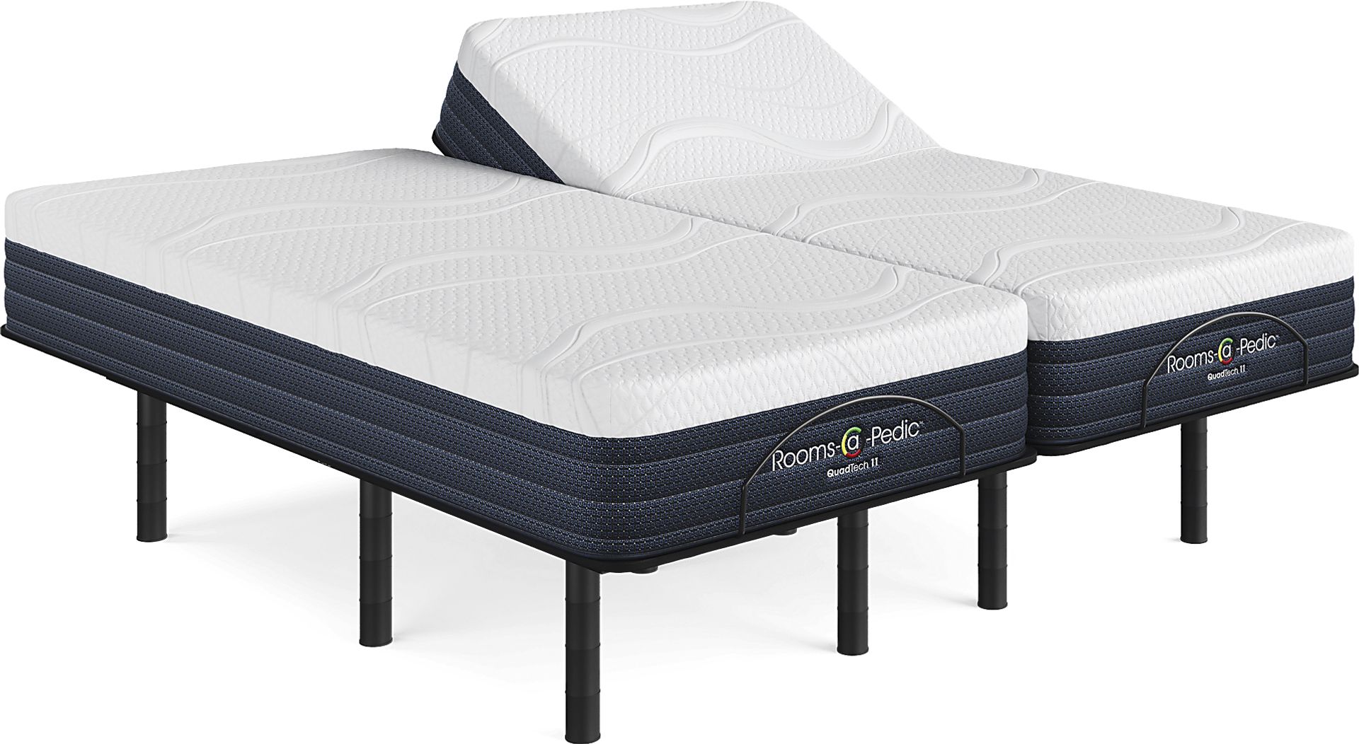 Rooms-a-Pedic QuadTech 11 Split King Mattress with Head Up Only Base - Image 1
