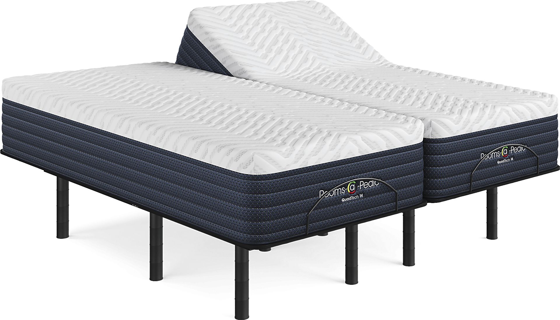 Rooms-a-Pedic QuadTech 14 Split King Mattress with Head Up Only Base - Image 1
