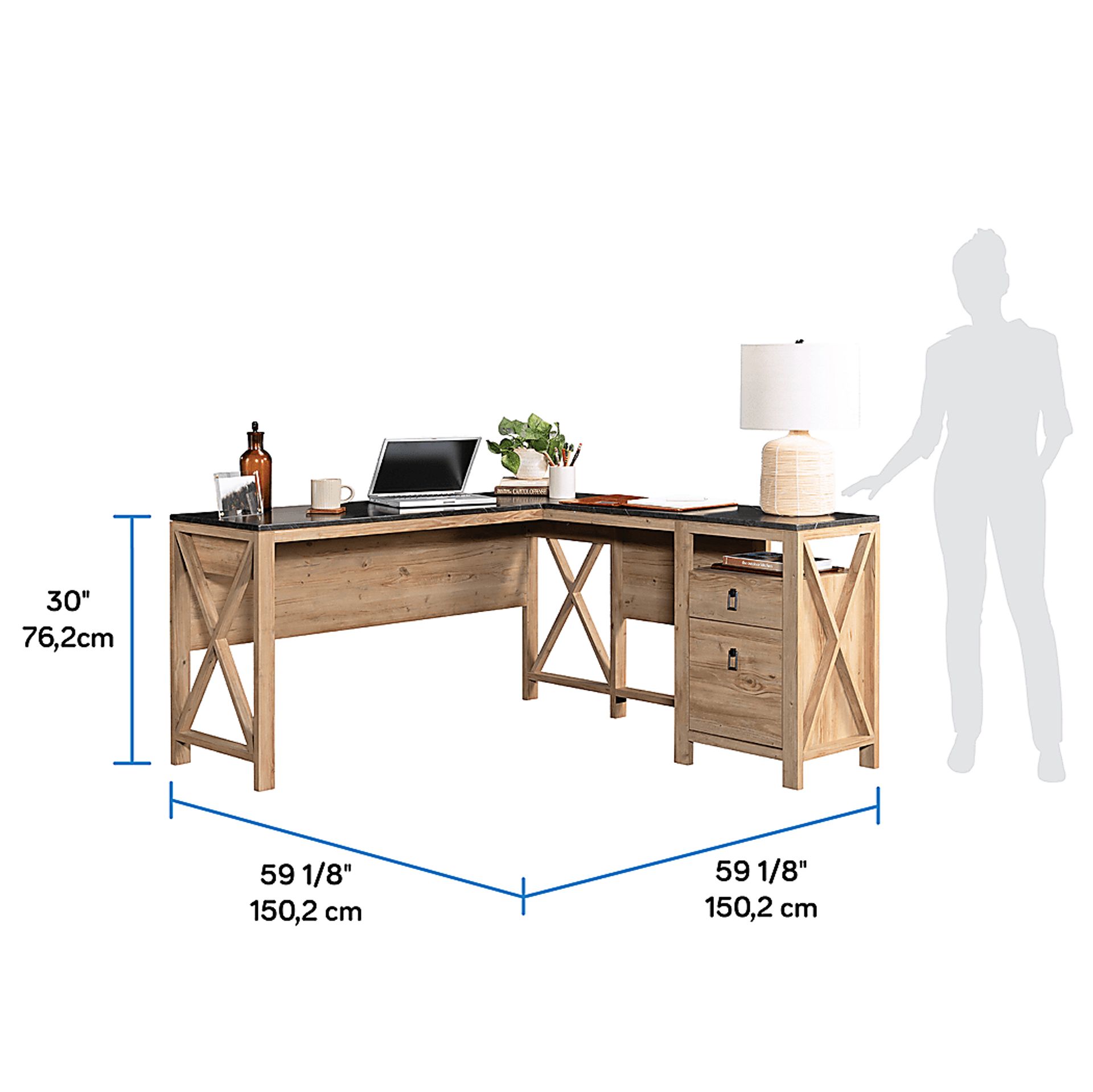 Rootstone Brown L-Desk - Image 4
